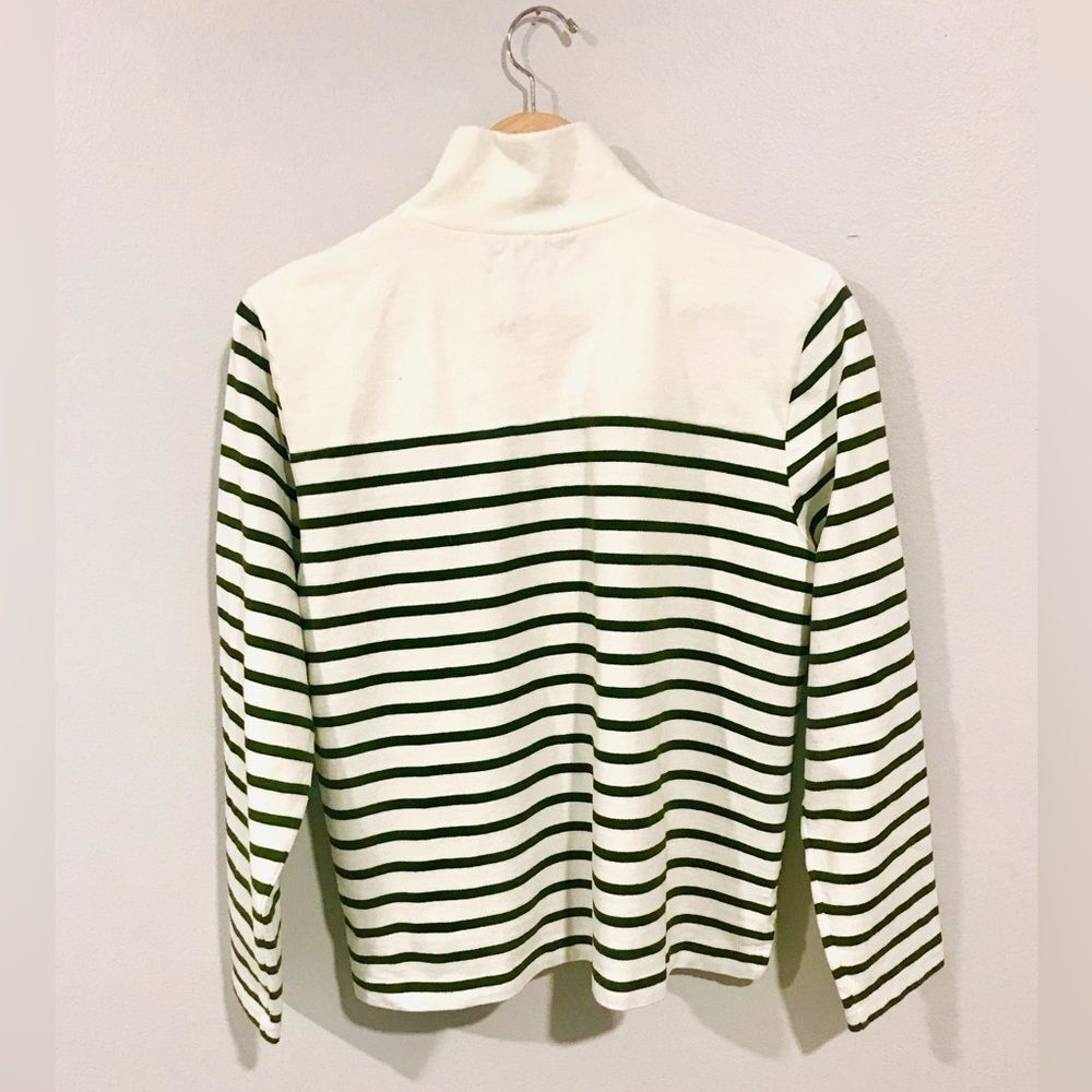 J. Crew long sleeves sweatshirt green strips costal beach summer Women’s L - Picture 4 of 6